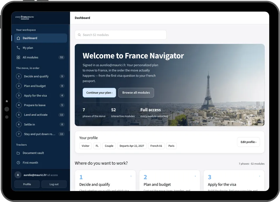 The France Navigator on a laptop and a phone