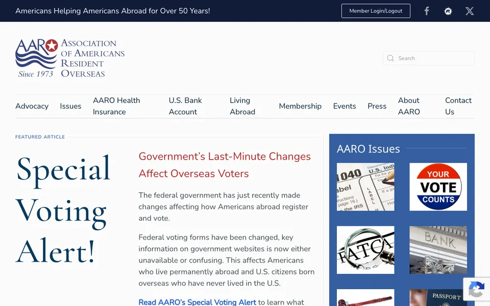 The home page of AARO