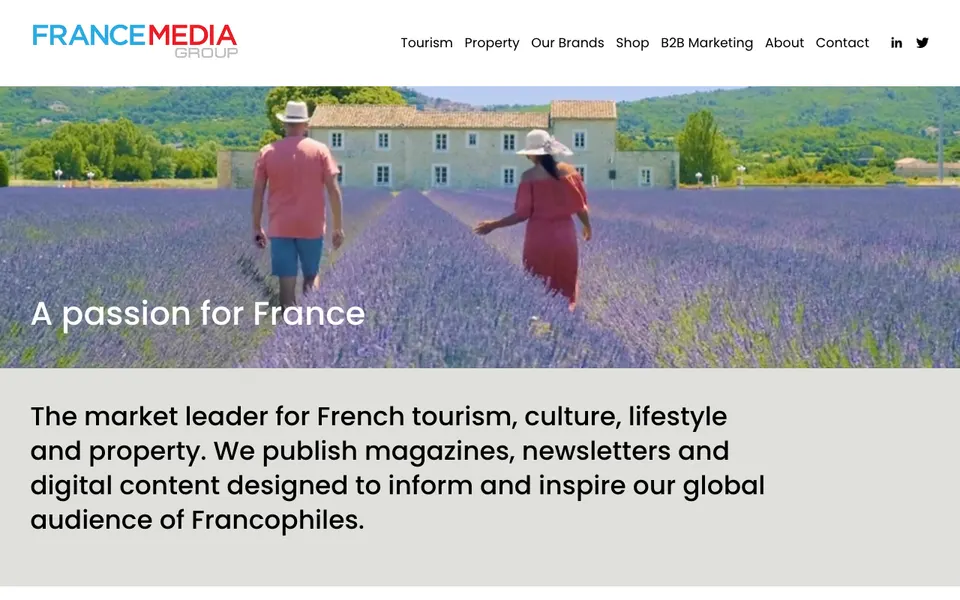 The home page of France Media
