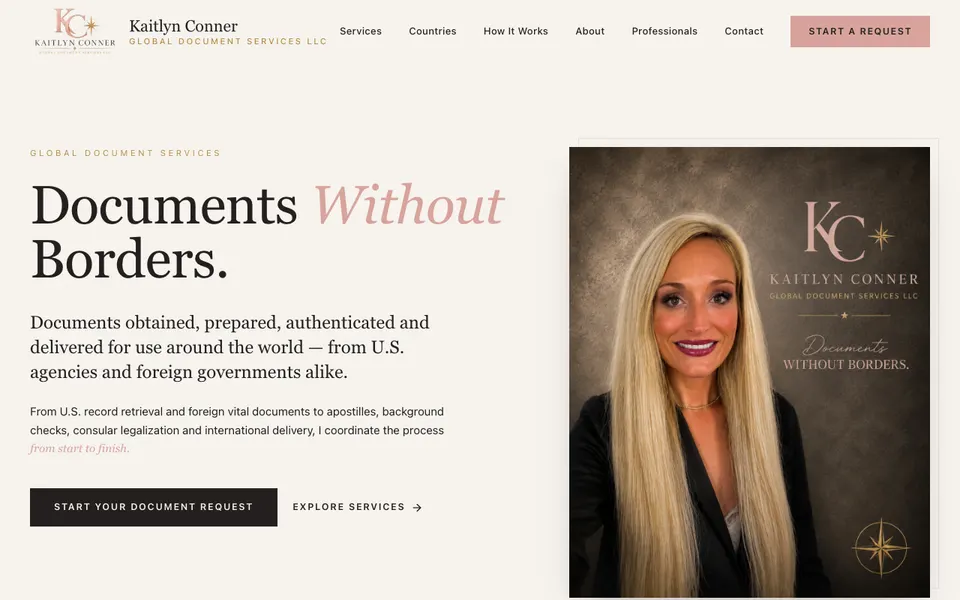 The home page of Kaitlyn Conner