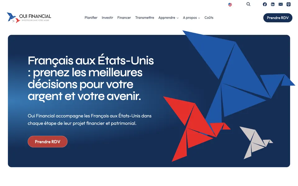 The home page of Oui Financial