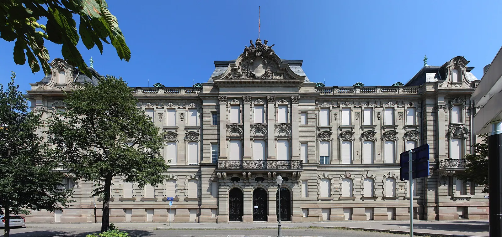 The façade of the tax office building in Strasbourg