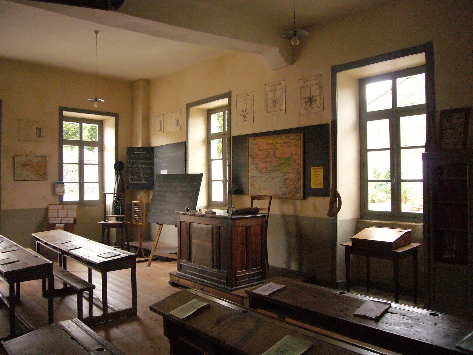 The classroom of the old village school of Montrol-Sénard, in Haute-Vienne