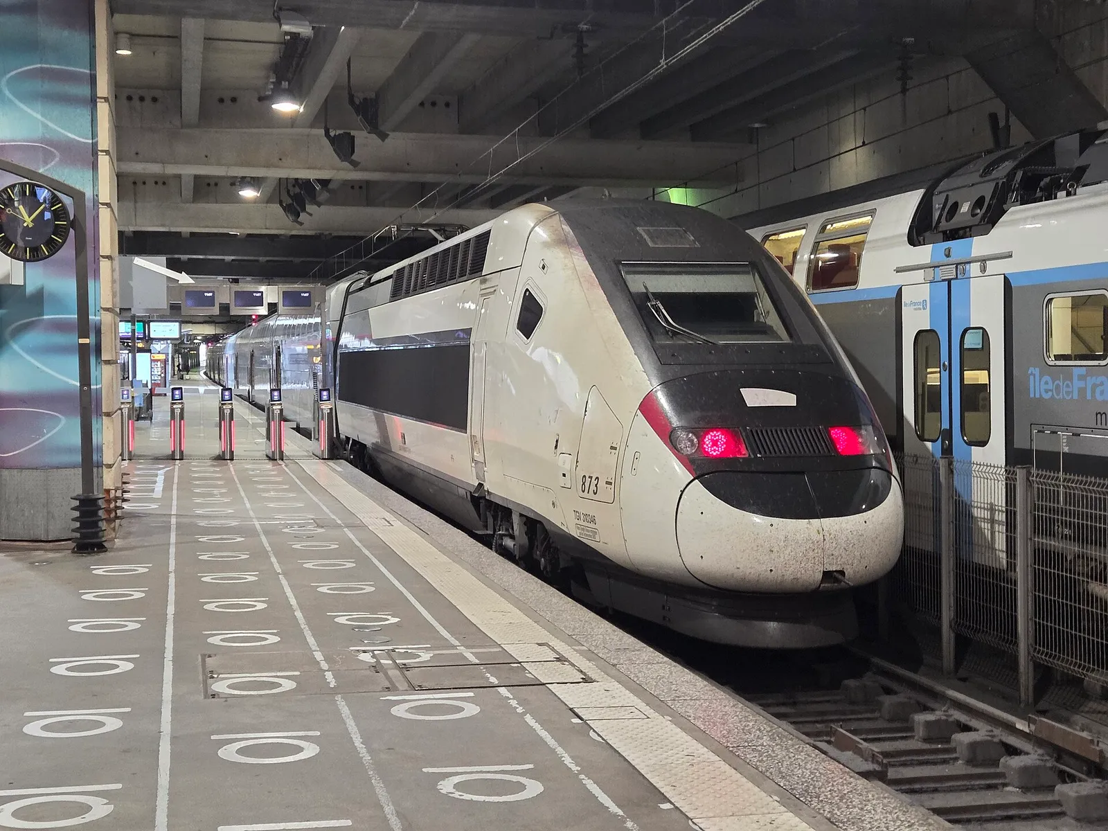 A TGV at a platform of Paris Montparnasse station