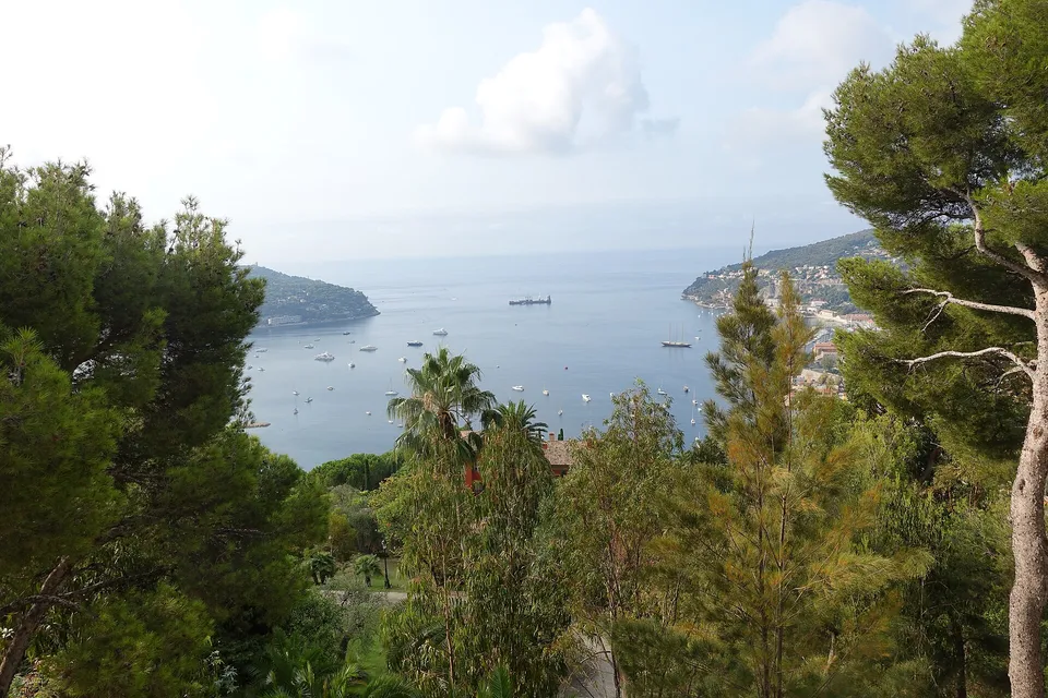 The bay of Villefranche-sur-Mer seen through the pines